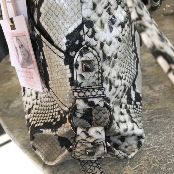 *SOLD* Jessica Simpson Handbag, Blk/Wht Snakeskin - Picture 3 of 13